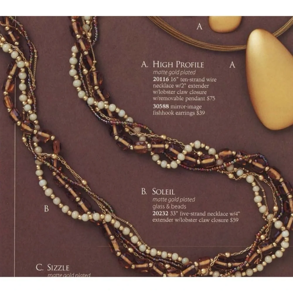 Premier Designs SOLIEL five-strand necklace.  Like new. #081